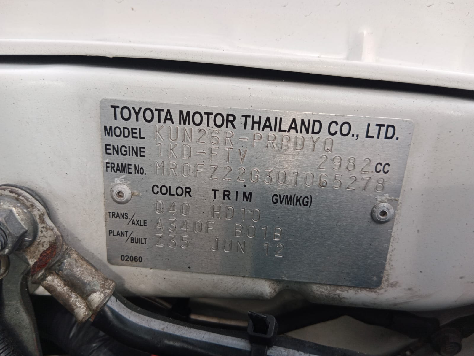 5278 TOYOTA HILUX PICK UP 3.0 WHITE